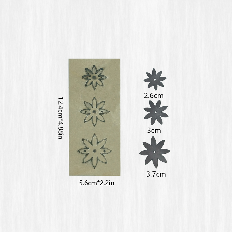 Leatherwork Flowers - レザークラフト DIY 手作り八角形フラワー多機能エンボスモールドジュエリーアクセサリー装飾ツール