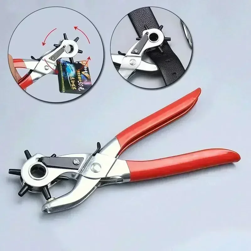 Leatherwork Awl - 多機能レザーパンチングツール、時計ストラップベルト、牛革手動パンチ、省力ペンチ、手工芸品アクセサリー
