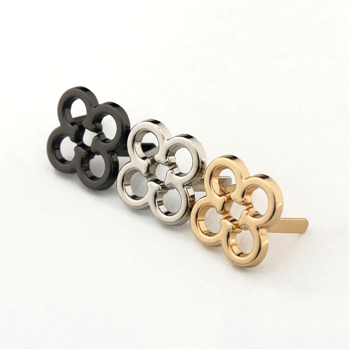 Leatherwork Flowers - 2 個金属花の形の装飾バックルバッグファッションクリップバックルハードウェアレザークラフトバッグハンドバッグ靴 DIY アクセサリー