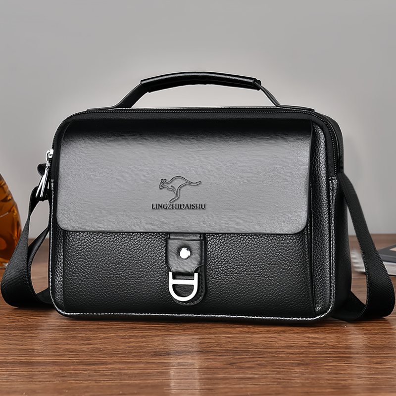 Leather Work Handbags - 耐久性のある耐摩耗性ツートーンビジネスバッグ、ファッショナブルなロック式レザーブリーフケース、仕事や出張に最適