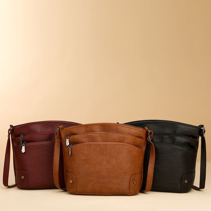 Leatherwork Logo - 高品質おむつバッグ ミニマリストレザーショルダーバッグ ヴィンテージレターロゴ入り財布 仕事用 パーティー用 エレガント
