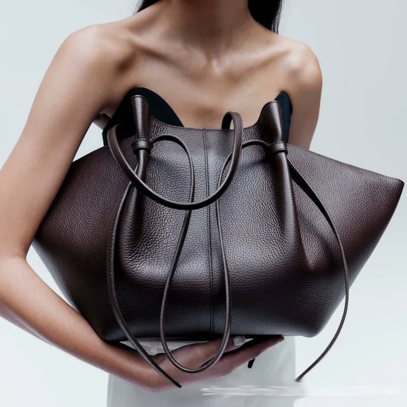 Leather Work Handbags - 女性用レザーショルダーバッグ、餃子型ハンドバッグ、ホーボーハンドバッグ、大容量トートバッグ、通勤、仕事、カジュアル、クロスボディ、サッチェルバッグ