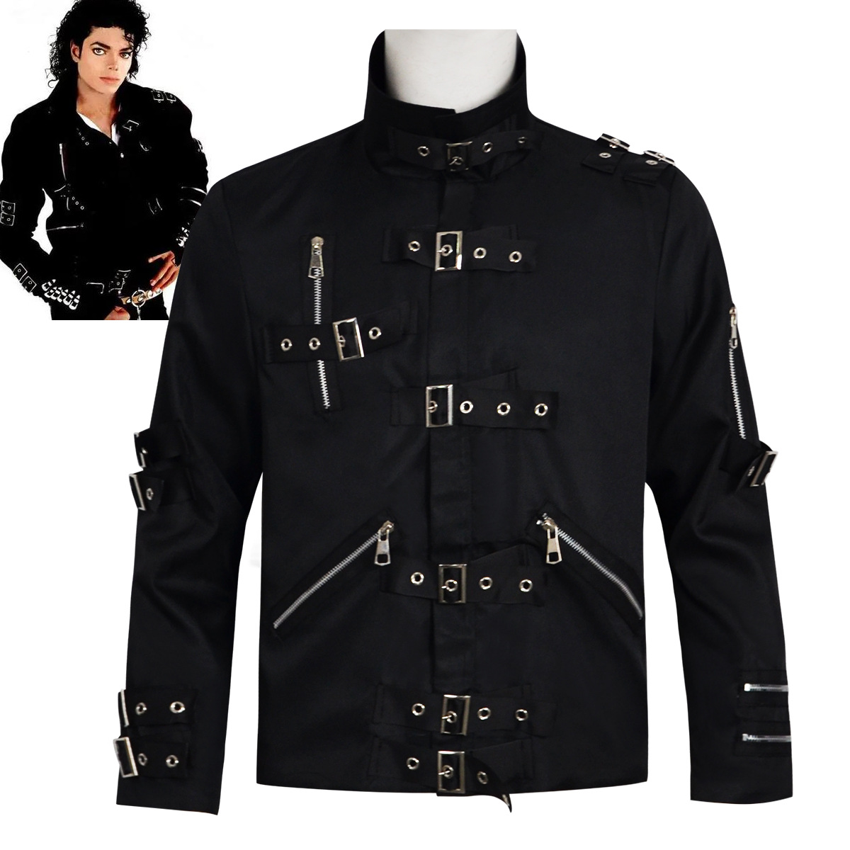 Leather Work Jacket - パンクヘビーメタルV8レザージャケット、マイケル・ジャクソンを追悼したイミテーター向けハロウィンメンズコスプレジャケット、マイケル・ジャクソン