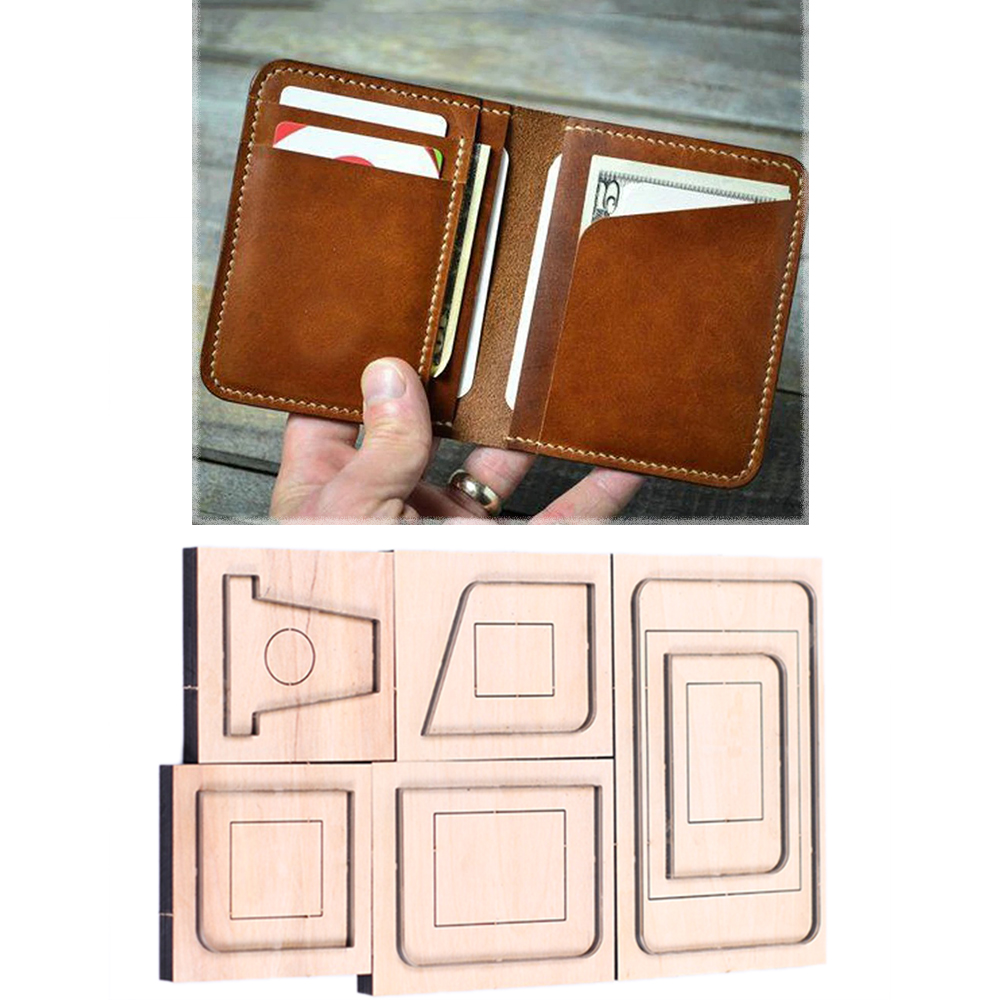 Leatherwork Punch - DIYレザークラフトシンプルカードホルダースモールウォレットナイフ金型切断機パンチツールパターン120x95mm