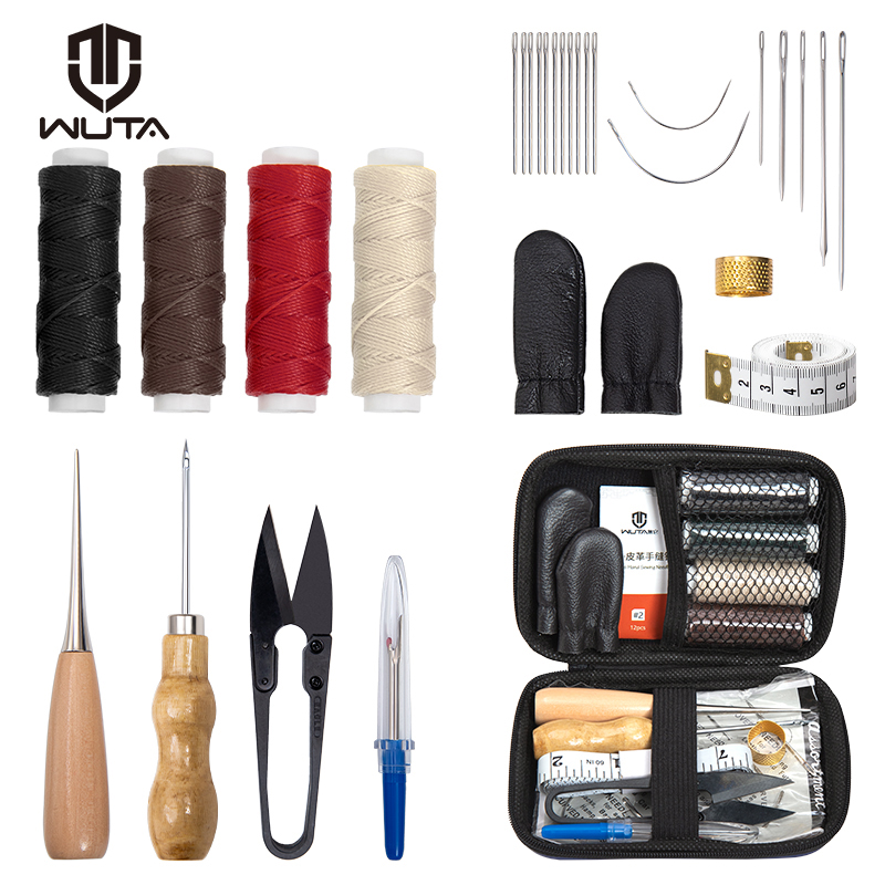 Leatherwork Kit - Wuta-革修理キット,家具の修理,ソファの修理作業ツールのセット,手工芸品のステッチ
