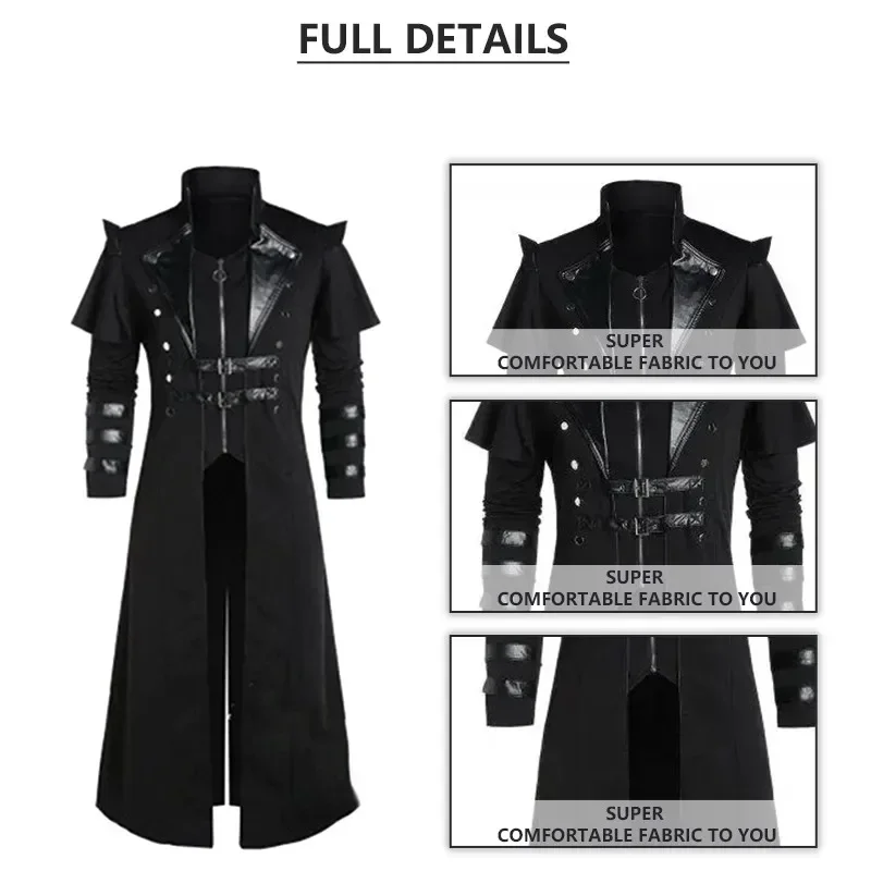 ヴィンテージハロウィン中世スチームパンクエルフ海賊コスチュー - Leather Work Jacket のレビューと価格