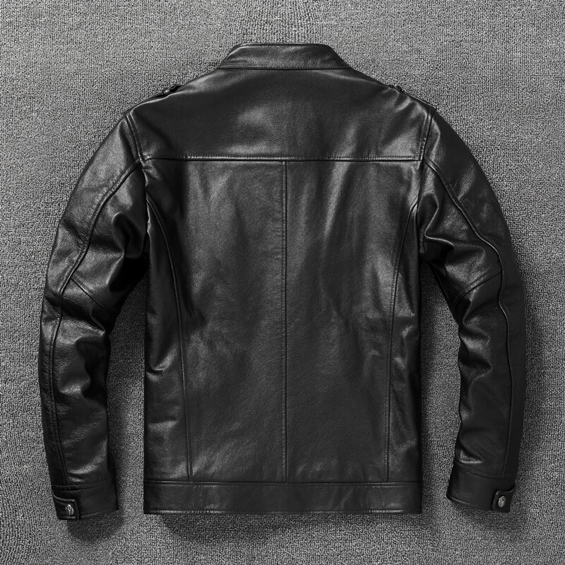 本革マンジャケットスリムソフト牛革ジャケットストリートウェア - Leather Work Jacket のレビューと価格