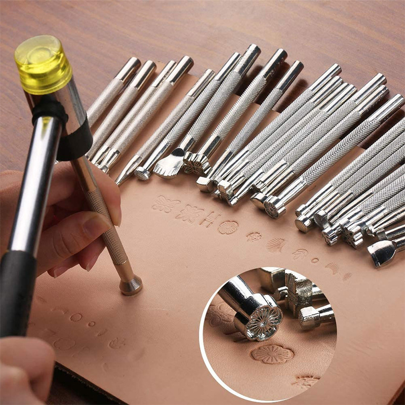 20個入り革刻印工具セット、革細工用サドル製作スタンプ、彫刻 - Leatherwork Kit のレビューと価格