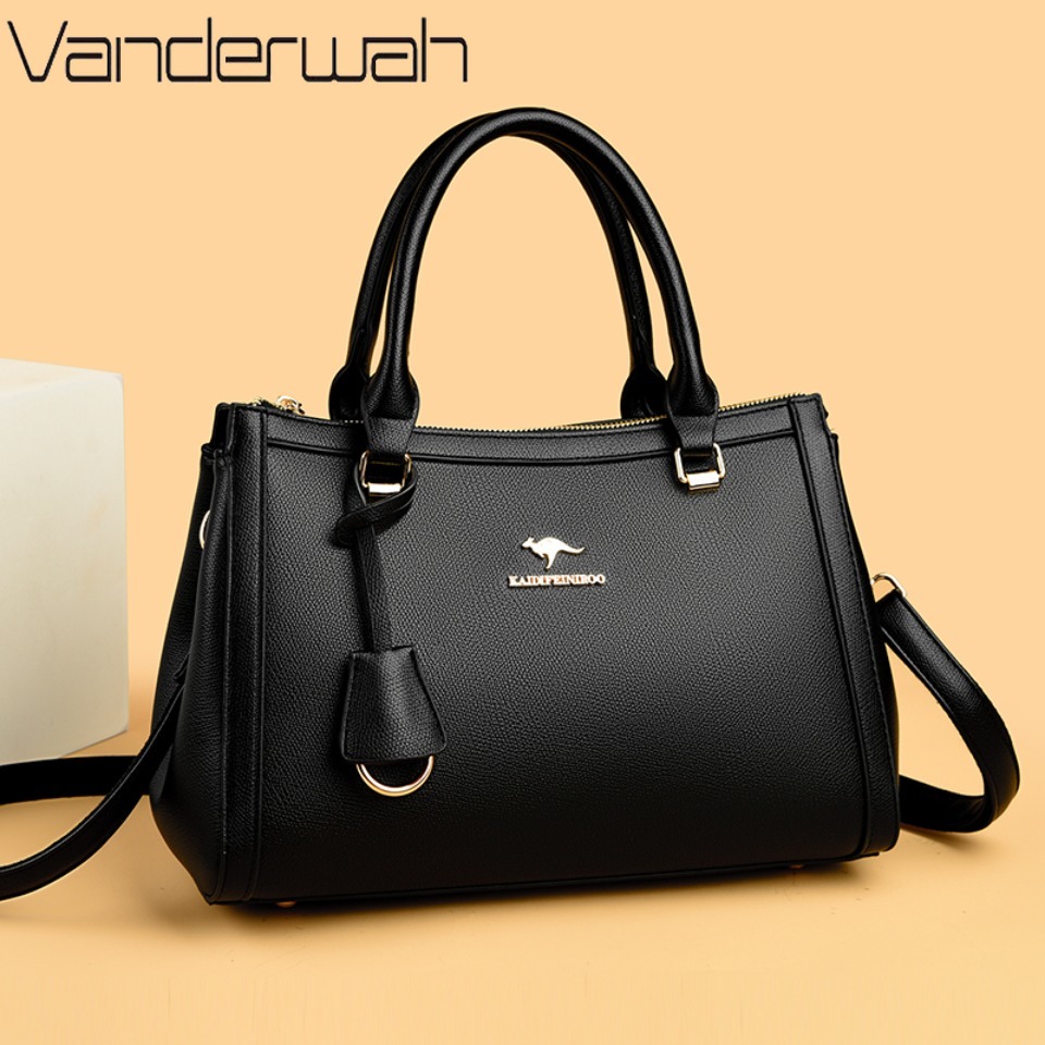 カンガルーブランド ソフトPUレザー ショルダー クロスボデ - Leather Work Handbags のレビューと価格