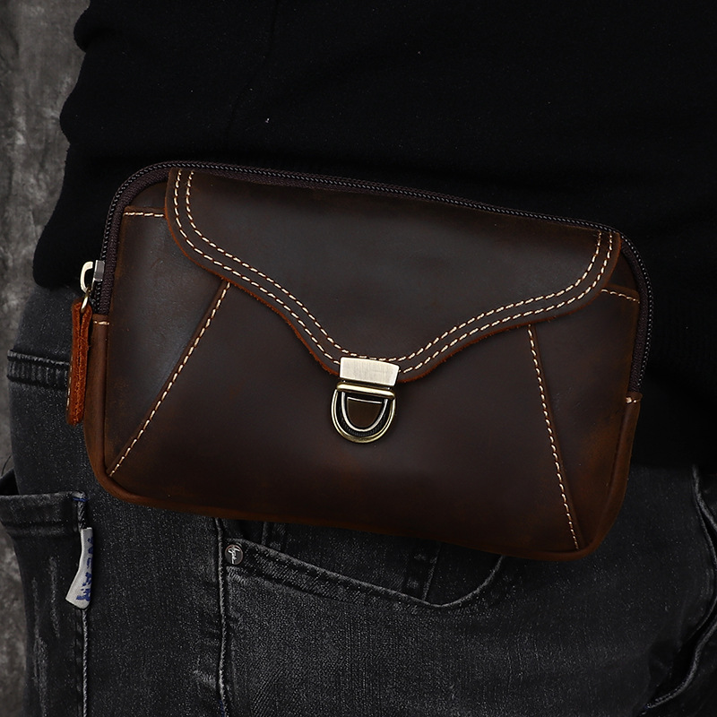 メンズレザーウエストバッグ、メンズ本革バッグ、レトロでシンプ - Leatherwork Designs のレビューと価格