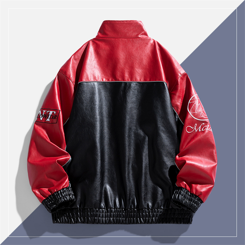 トレンド感のあるハンサムな冬用アウトドアレジャー向けイミテー - Leather Work Jacket のレビューと価格