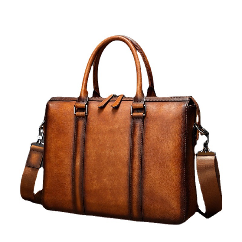 YETTIES ビジネス トップグレインレザー ブリーフケー - Leather Work Handbags のレビューと価格