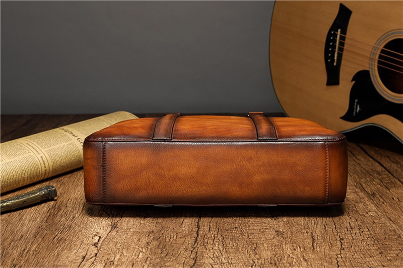 YETTIES ビジネス トップグレインレザー ブリーフケー - Leather Work Handbags のレビューと価格