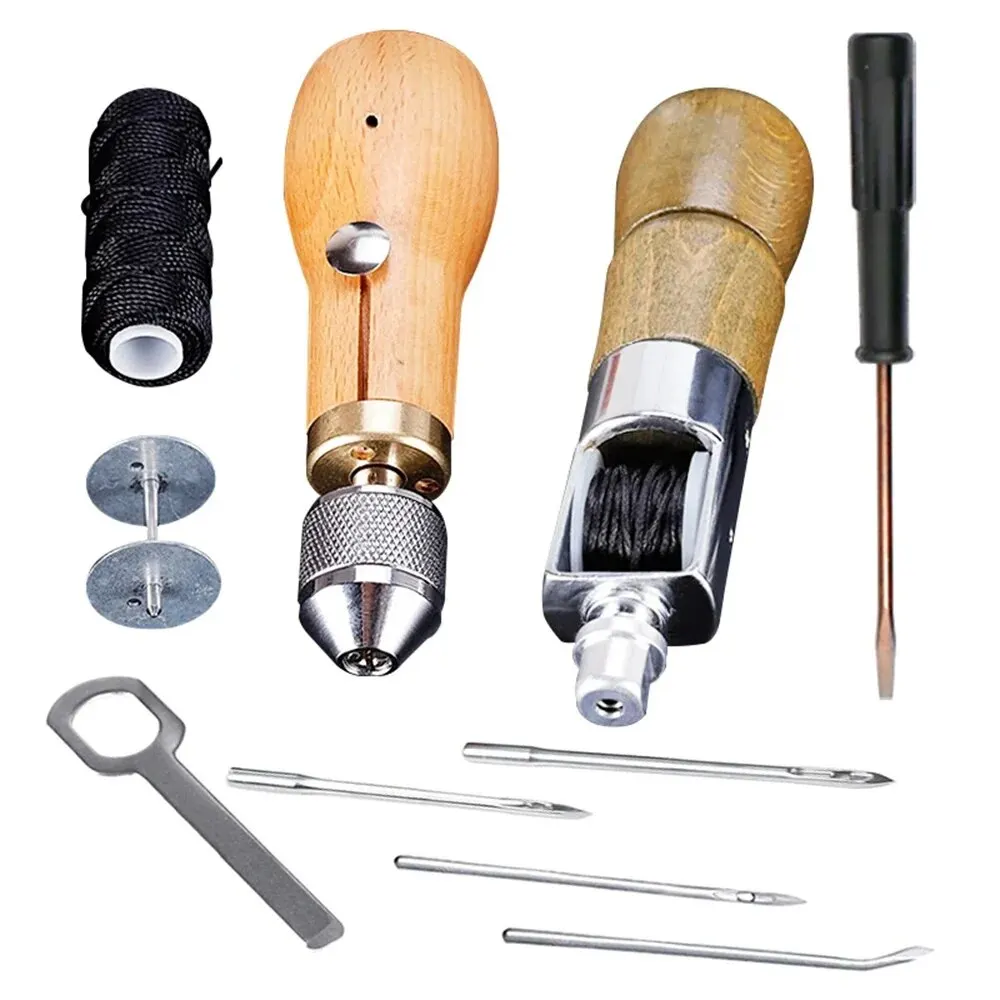 DIY 革縫製千枚通しキットワックス糸ハンド縫製ツールレザー - Leatherwork Kit のレビューと価格