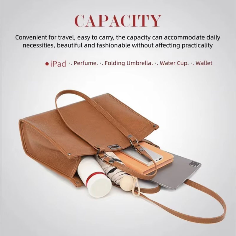 女性用大容量トートバッグ PUレザー 回転ロック付きハンドバ - Leather Work Handbags のレビューと価格