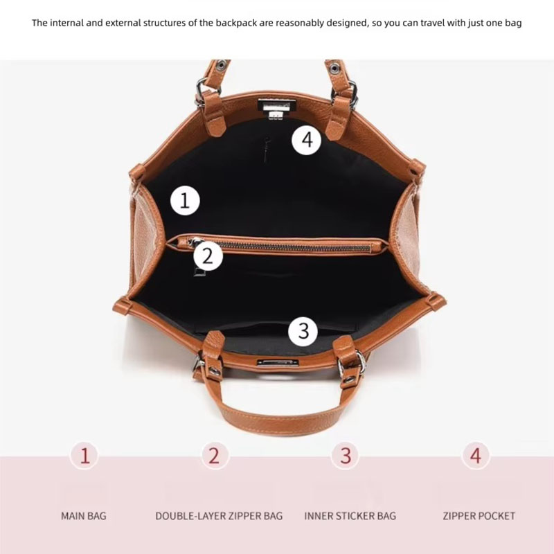 女性用大容量トートバッグ PUレザー 回転ロック付きハンドバ - Leather Work Handbags のレビューと価格