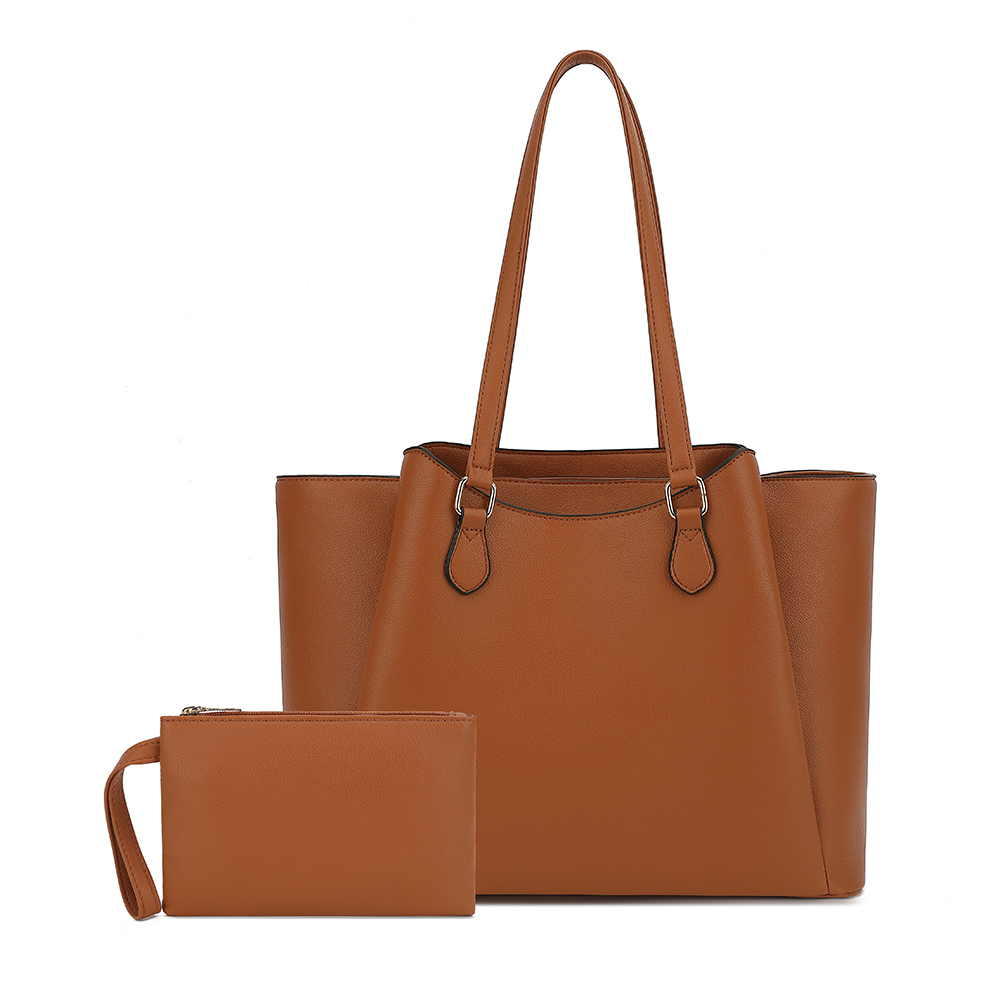 女性用トートバッグ、ポーチ付き大型PUレザーショルダーハンド - Leather Work Handbags のレビューと価格