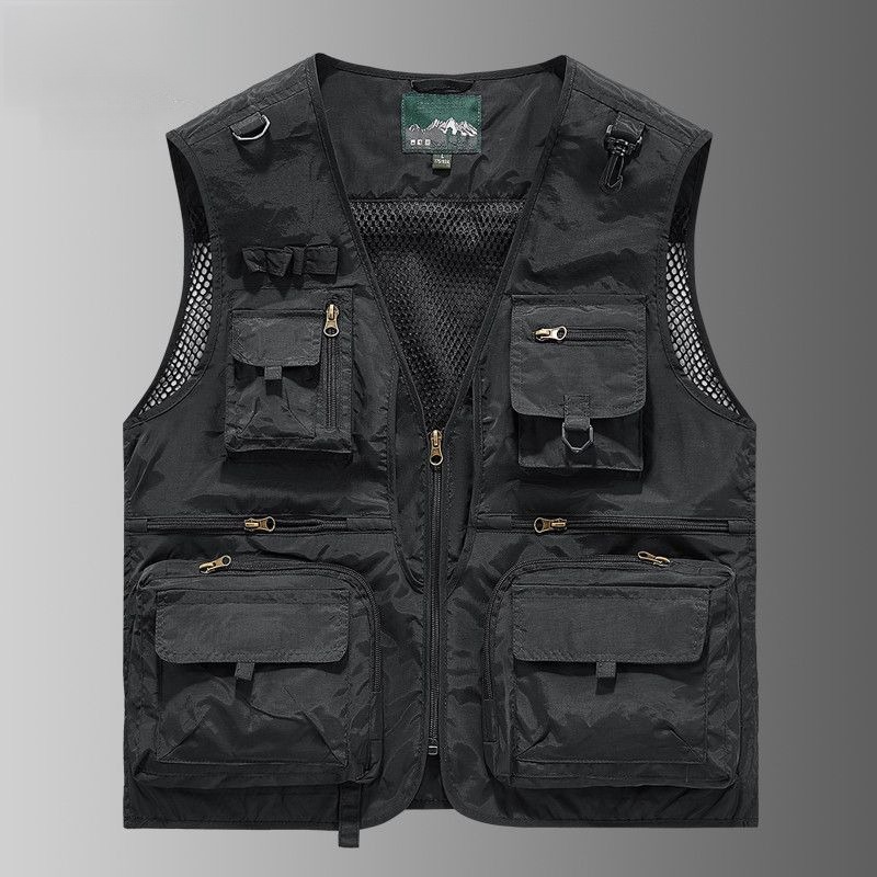 多ポケットワークベスト 作業服 夏用 速乾性 メンズ 通気性 - Leather Work Vest For Men のレビューと価格