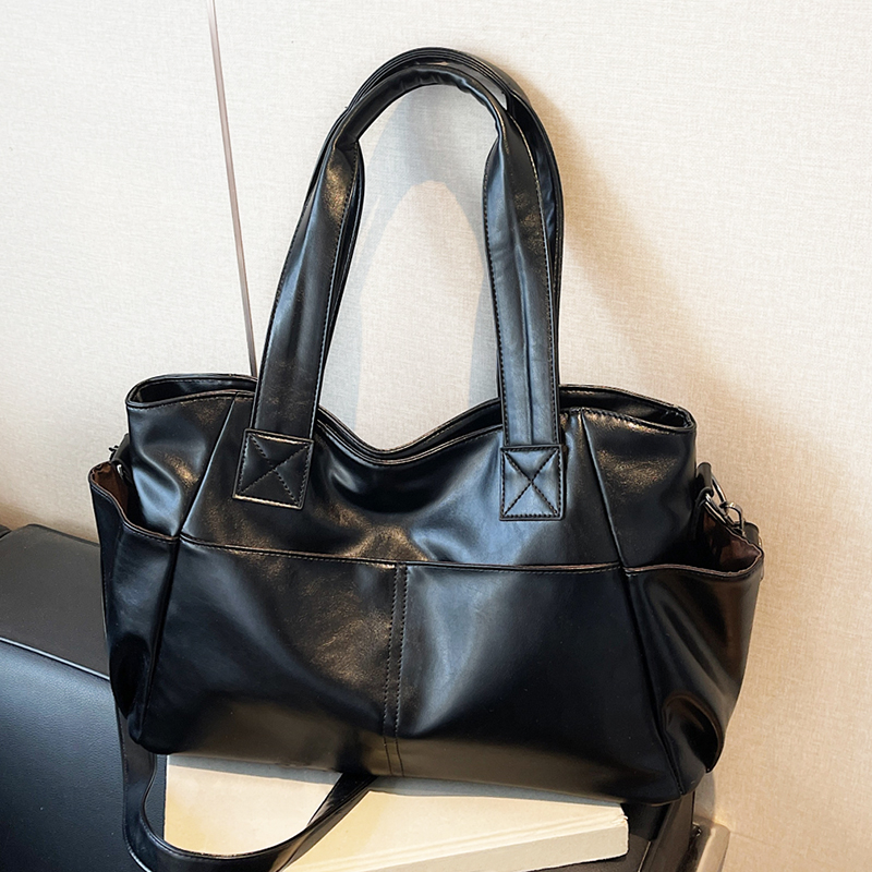 レディース レトロ ソフトレザー ハンドバッグ 多ポケット  - Leather Work Handbags のレビューと価格