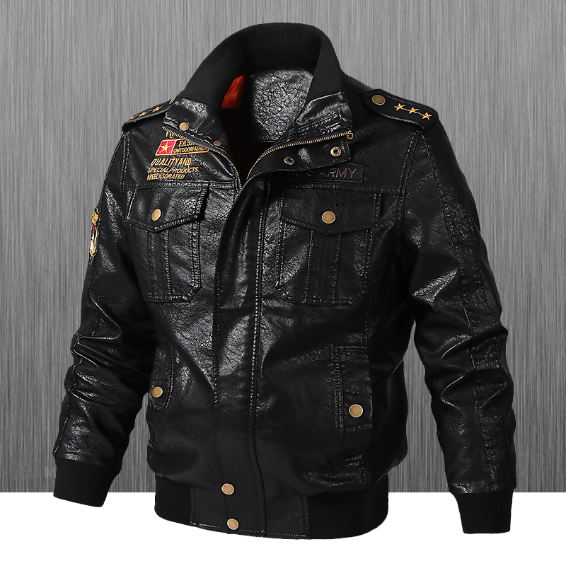 スリムフィットバイカーレザージャケットメンズカジュアルスタン - Leather Work Jacket のレビューと価格