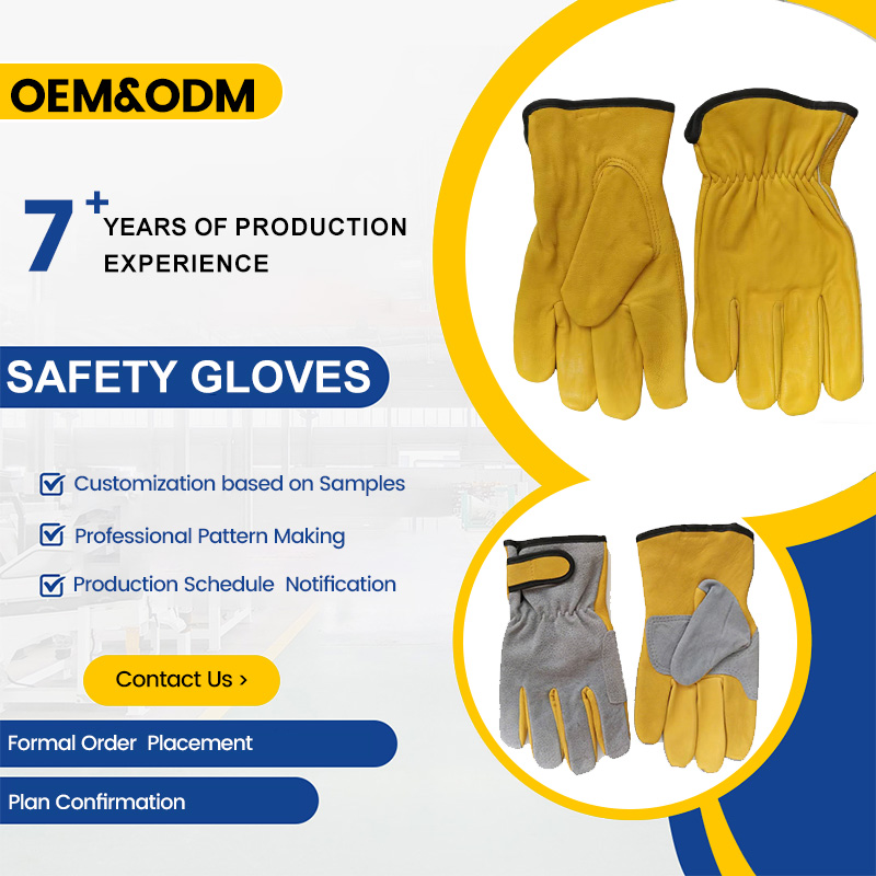 カスタムロゴ入り高品質冬用革製溶接作業用手袋、冬の作業用大型 - Leatherwork Logo のレビューと価格