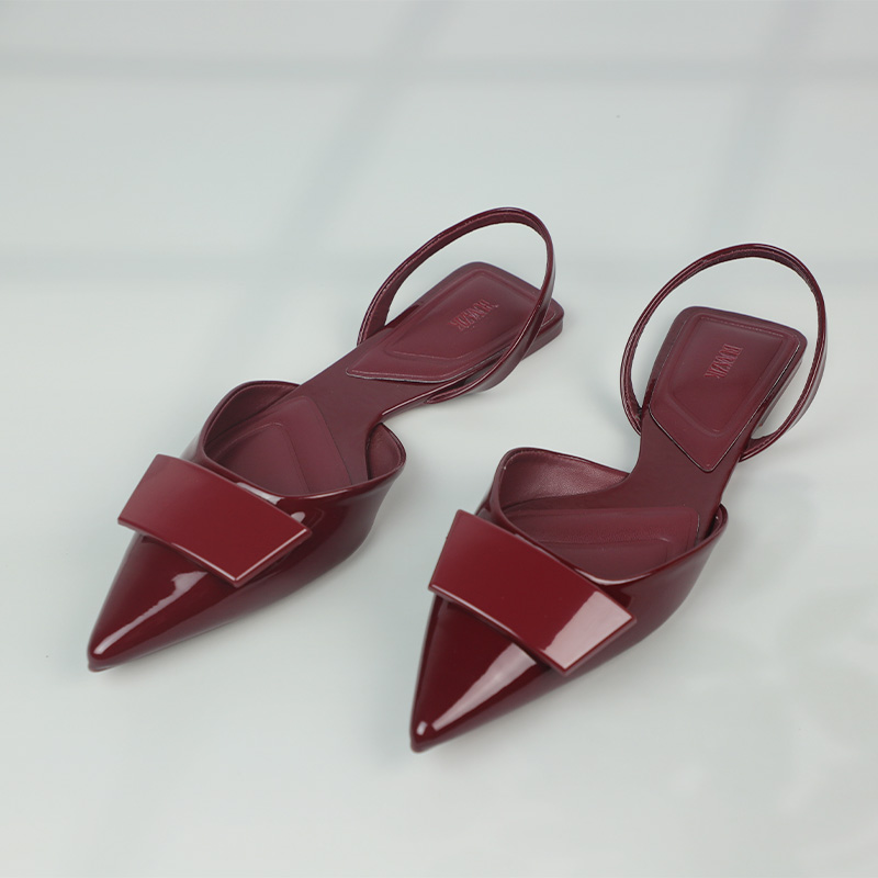 ブランドパテントレザー夏の女性のフラットサンダルエレガントな - Leatherwork Designs のレビューと価格