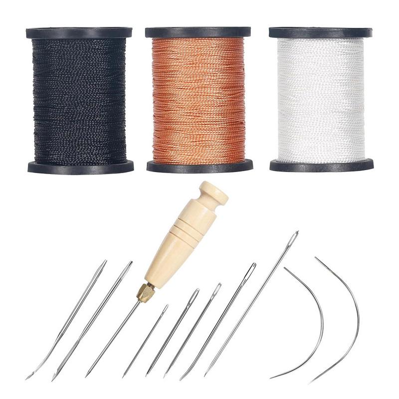 革ステッチキット,レザーソーイングツール,ミシン糸,針,ソフ - Leatherwork Awl のレビューと価格