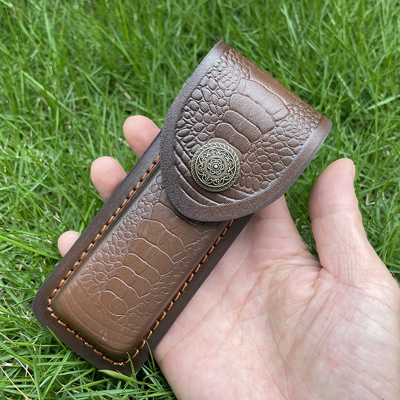 エンボス牛革スカバードポケットナイフカバー、レザーシーツケー - Leatherwork Awl のレビューと価格
