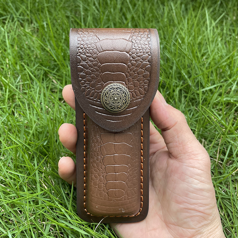 エンボス牛革スカバードポケットナイフカバー、レザーシーツケー - Leatherwork Awl のレビューと価格
