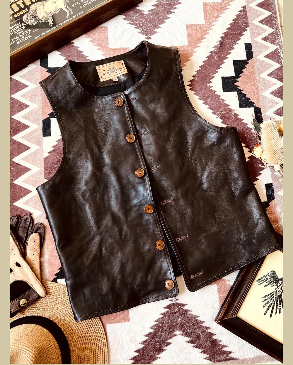 男性用日本のヴィンテージレザーベスト,スリムフィット,牛革, - Leather Work Vest For Men のレビューと価格
