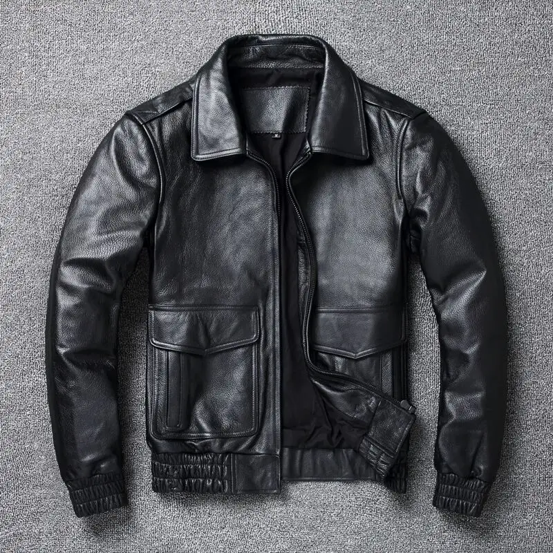 クラシックな男性用牛革コート,本革ジャケット,サイズプラス, - Leather Work Jacket のレビューと価格