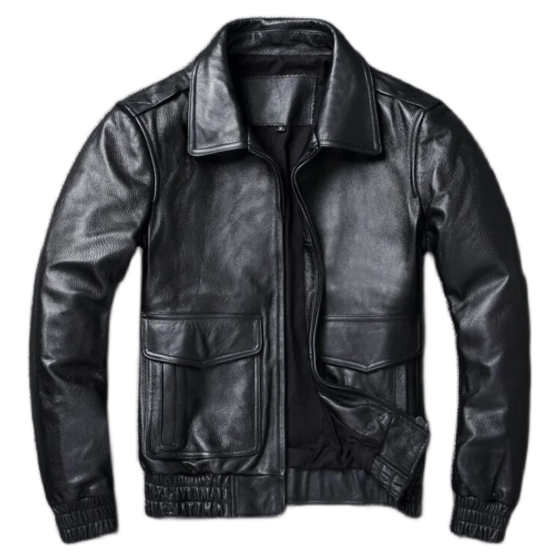 クラシックな男性用牛革コート,本革ジャケット,サイズプラス, - Leather Work Jacket のレビューと価格