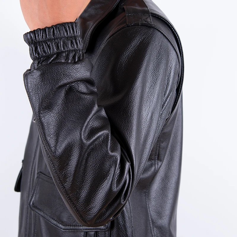 クラシックな男性用牛革コート,本革ジャケット,サイズプラス, - Leather Work Jacket のレビューと価格