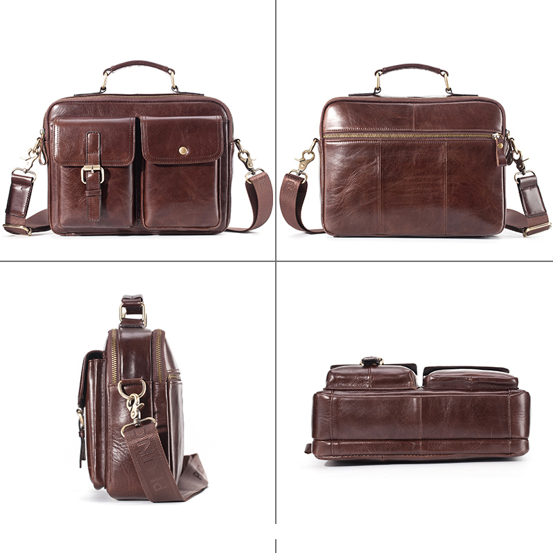 ブランドの新しい牛革メッセンジャーバッグ男性本革ハンドバッグ - Leather Work Handbags のレビューと価格