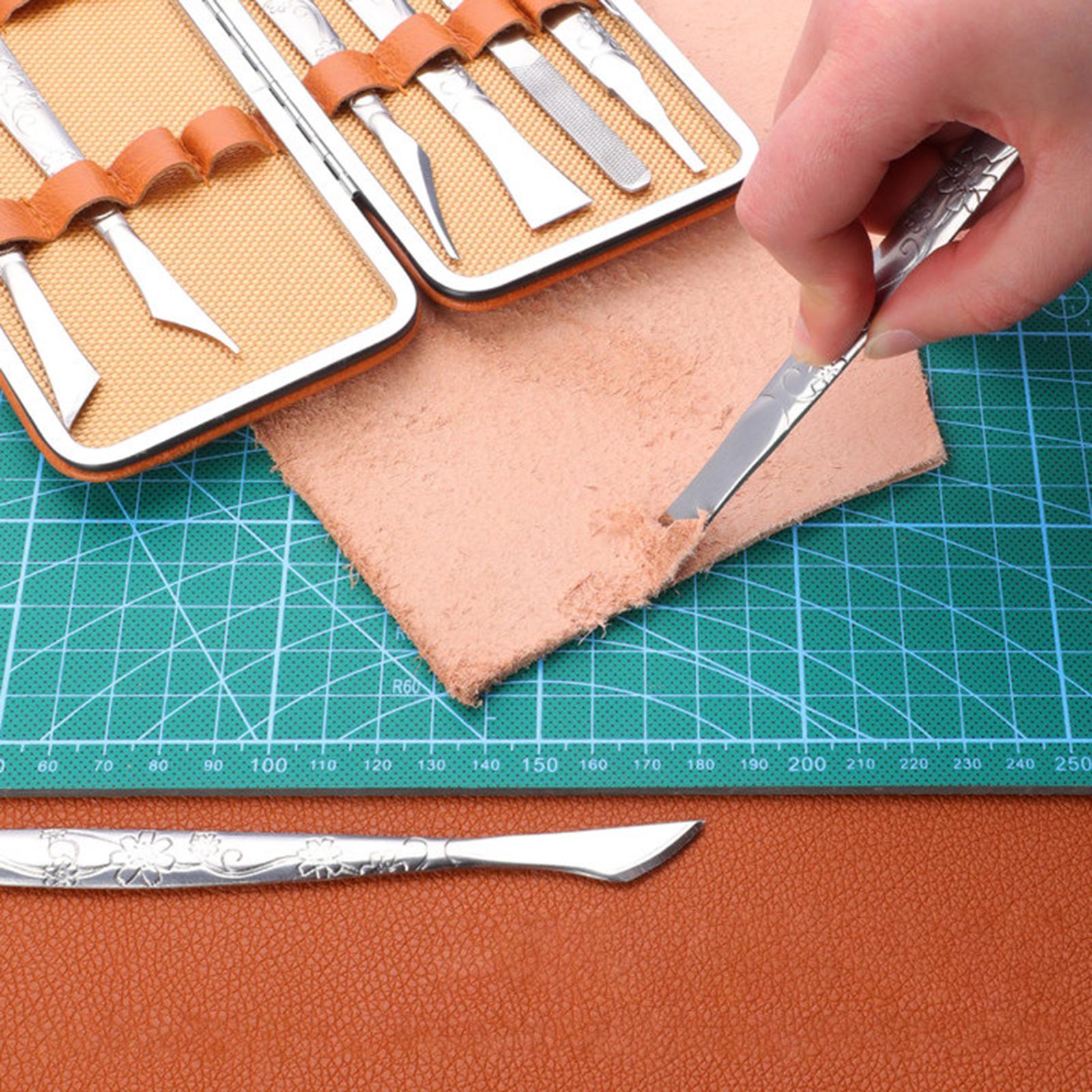 8本組革細工用ナイフ、滑り止めハンドル付き、革製品の修理や工 - Leather Work In Art のレビューと価格
