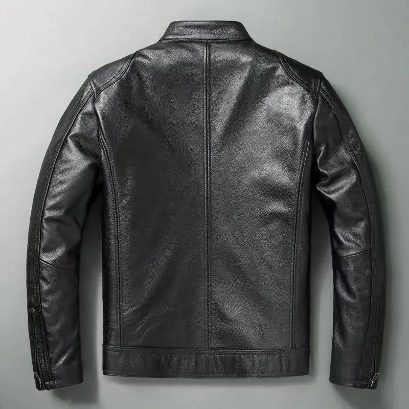 男性用本革ジャケット,100% 牛革,スリムフィット,スタン - Leather Work Jacket のレビューと価格