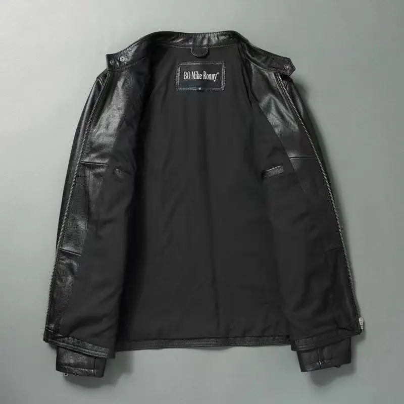 男性用本革ジャケット,100% 牛革,スリムフィット,スタン - Leather Work Jacket のレビューと価格