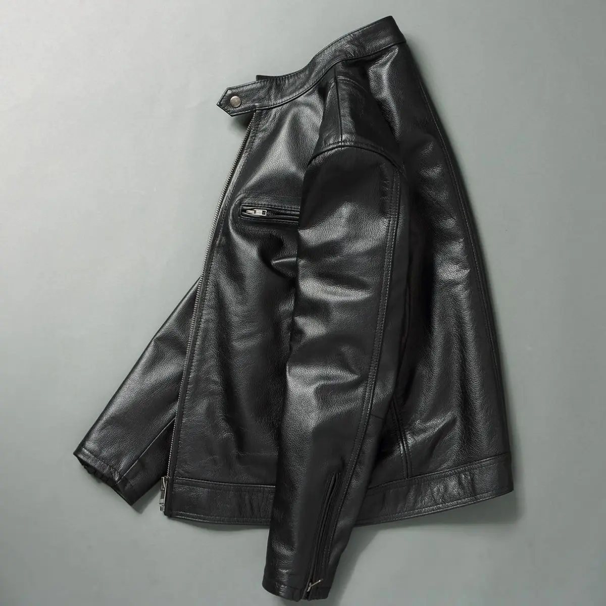 男性用本革ジャケット,100% 牛革,スリムフィット,スタン - Leather Work Jacket のレビューと価格