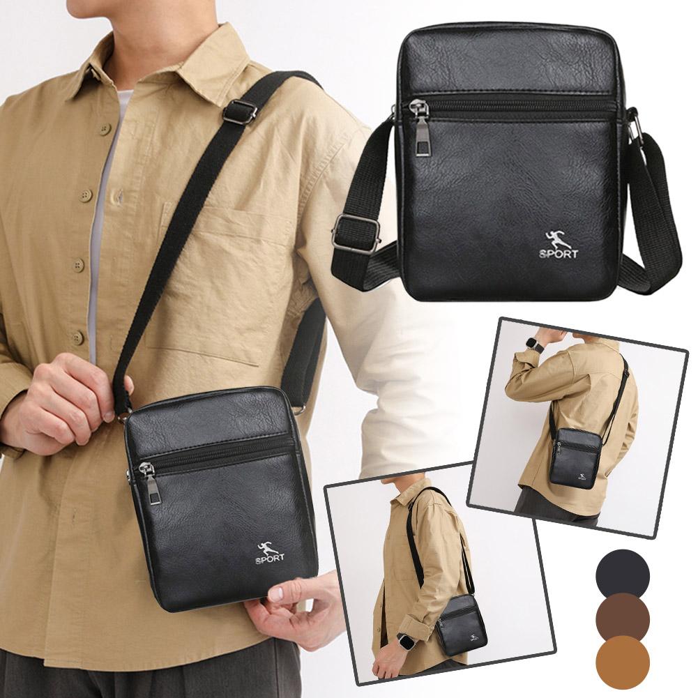 PU レザークロスボディメッセンジャーバッグ男性用オフィスワ - Leather Work Handbags のレビューと価格