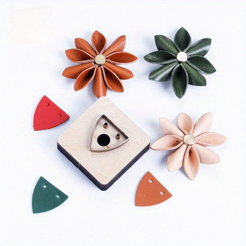 革裁断型抜き 花びら型 木製型抜き DIY革工芸ツール 3D - Leatherwork Flowers のレビューと価格