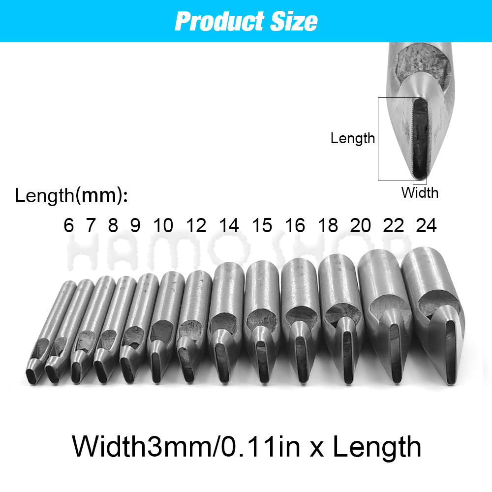 2mm/3mm幅の革用オーバル型穴あけパンチ、革工具、スチー - Leatherwork Punch のレビューと価格